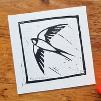 Image 1 of Swallow Lino Print