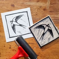 Image 5 of Swallow Lino Print