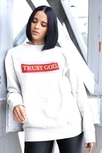 Image 2 of TRUST GOD SWEATSHIRT —BLACK /WHITE 