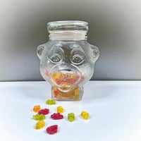 Image 2 of Grand bocal en verre tête d'ours LUMINARC  vintage 1970  bonbonnière  Pot à bonbons