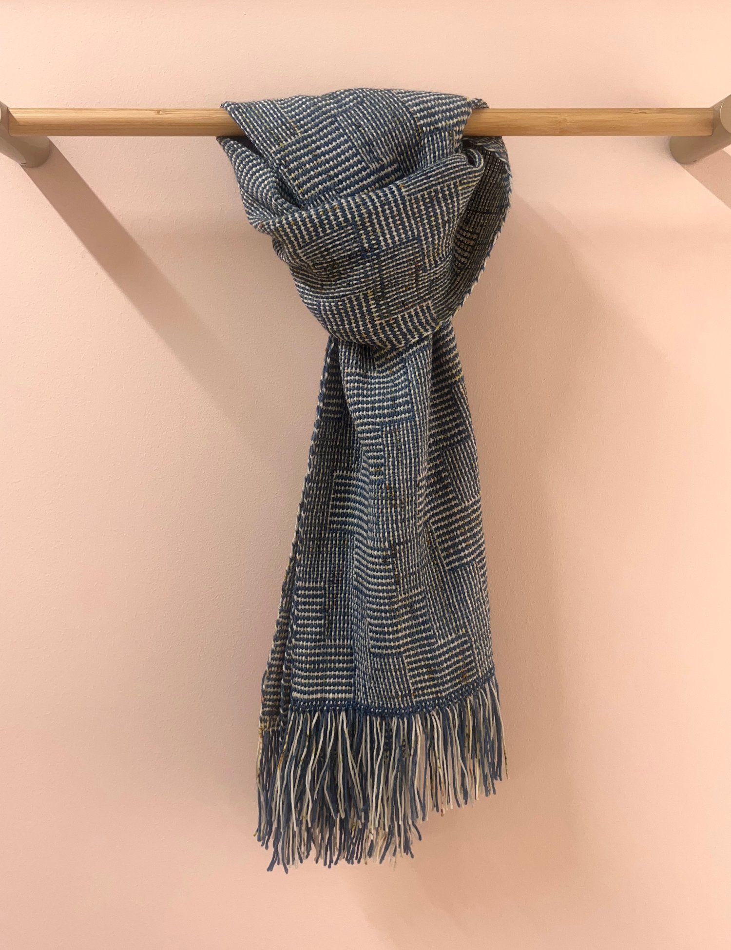 Image of Petrol Blue & Moss Fleck Blox Scarf