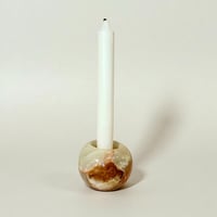 Image 1 of Joli coquetier ou photophore bougeoir en onyx vert – vintage années 60-70