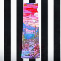 Image 1 of Bookmarks crystal mountains with hand foil accents pinks and blues large laminated