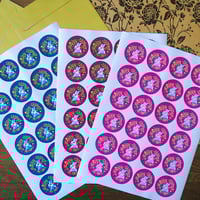 Image 2 of Mailing Stickers Bunny theme: Happy Mail Seals for Penpals
