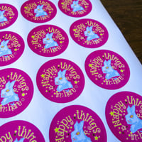 Image 5 of Mailing Stickers Bunny theme: Happy Mail Seals for Penpals