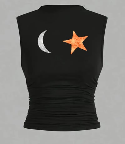 Image of Star and Moon ruched Top