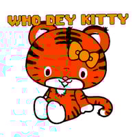 Image 1 of 5 Who Dey Kitty Stickers