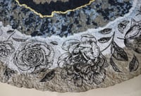 Image 6 of Large Gray Paper Mâché Wall Plate – Black Flower Decoupage
