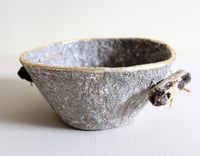 Image 7 of Paper Mache Bowl with Driftwood Handles & Gold Rim | Eco-Friendly Decor