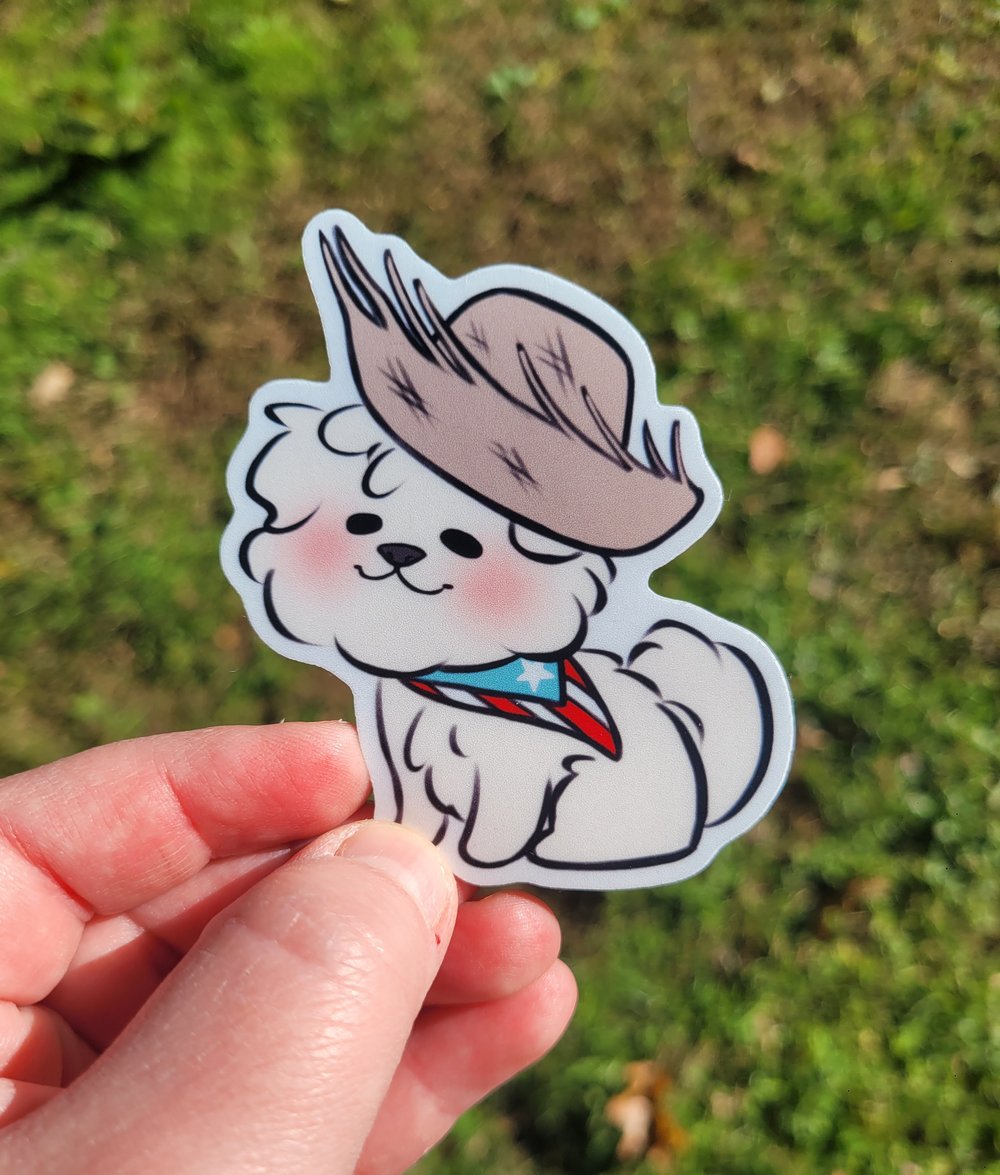 Image of Puerto Rican "Crusty" White Dog Sticker
