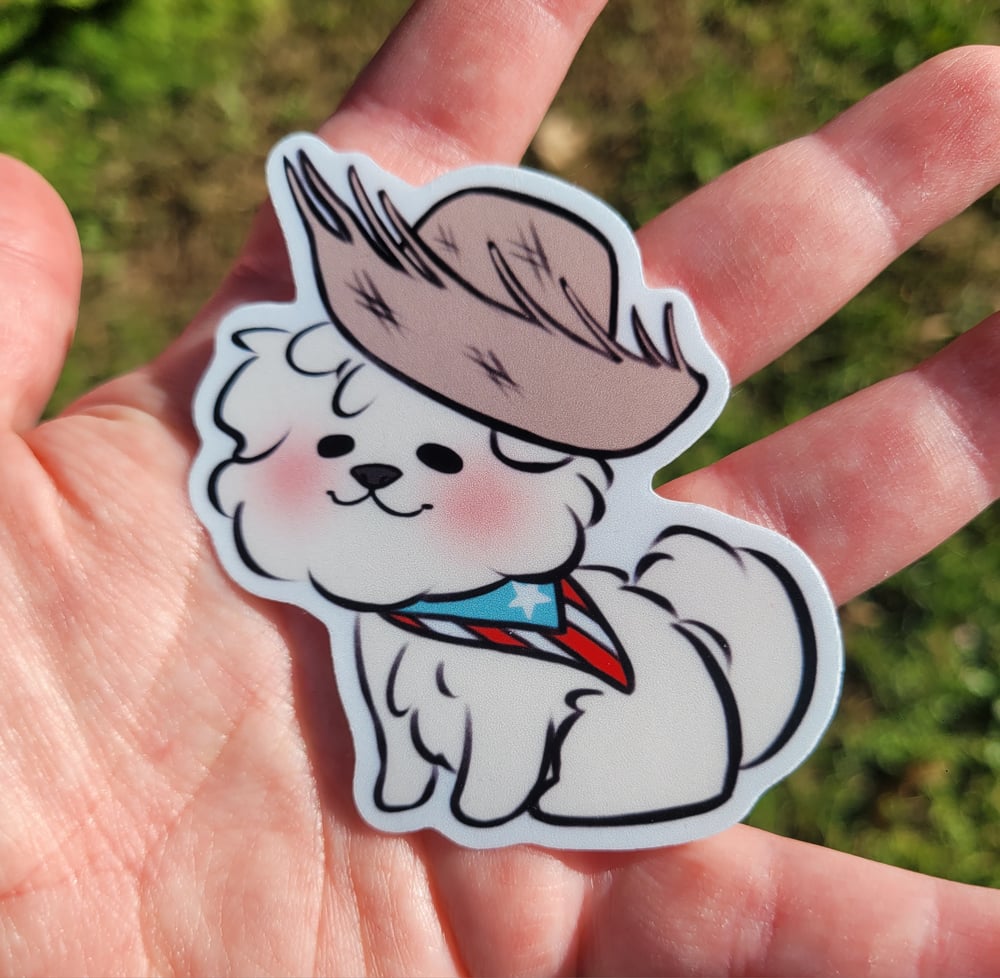 Image of Puerto Rican "Crusty" White Dog Sticker