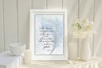 Image 2 of Shakespeare illustrated with a watercolor feather and blue watercolor background quote print, deep l