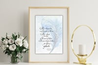 Image 5 of Shakespeare illustrated with a watercolor feather and blue watercolor background quote print, deep l