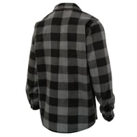 Image 4 of i964- Buffalo Check Fleece Shirt - Grey