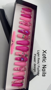 Image 2 of Light Pink / Fuchsia /Floral 