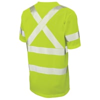 Image 4 of ST07 Mircro Mesh Short-Sleeve Safety T-shirt with Pocket-Fluorescent Green