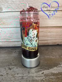 Image 4 of The Nun, Exorcist, and the Clown Blood Drip Tumbler
