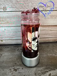 Image 6 of Chucky, Michael, Jason, It, Saw, and Scream Blood Drip Tumbler