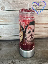 Image 3 of Michael, Jason, and Scream Blood Drip Tumbler