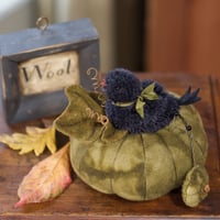 Image 2 of Sweet Baby Crow (green) ~ Original Work ~ 4.5" x 5.5."