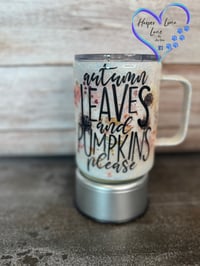Image 1 of 10oz Autumn Leaves and Pumpkins Please Coffee Tumbler 