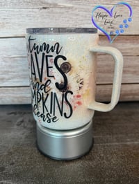 Image 4 of 10oz Autumn Leaves and Pumpkins Please Coffee Tumbler 