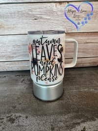 Image 10 of 10oz Autumn Leaves and Pumpkins Please Coffee Tumbler 