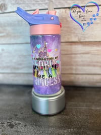 Image 2 of 12oz In a World of People be a Princess Flip Lid Children's Tumbler