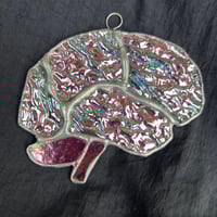 Image 2 of Light pink / green dichroic brain 