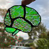 Image 5 of Light pink / green dichroic brain 