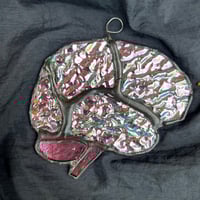 Image 4 of Light pink / green dichroic brain 
