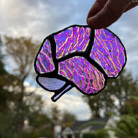 Image 4 of Green / magenta dichroic glass brain 