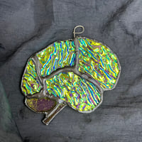 Image 3 of Green / magenta dichroic glass brain 