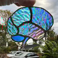 Image 3 of Dichroic orange/blue/multicolor glass brain