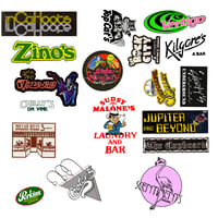 Image 1 of Retro Short Vine set of vinyl stickers.