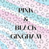 Image 1 of PINK AND BLACK GINGHAM SCRUNCHIE