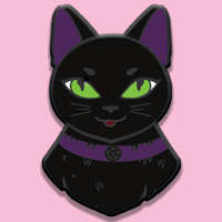 Sticker| Black Salem Cat 