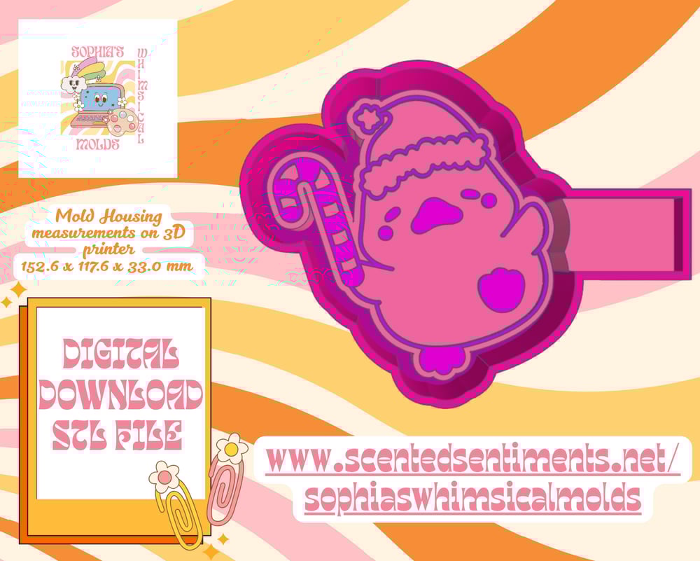 Image of Christmas Duck Mold|Housing Mold Maker STL File for Freshies|Candle|Aroma Beads|Freshie Mold