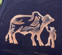 Brahman, shoebill and farmer Tee