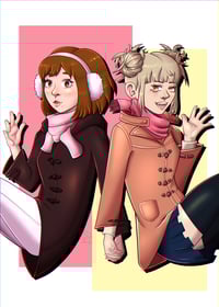 Image 2 of My Hero Academia Ochako Uraraka and Himiko Toga Art Print