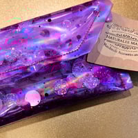 Image 2 of Purple Vinyl Holographic Glitter Sequins Small Clutch