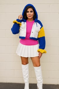 Image 1 of Cropped Novelty Jean Jacket 