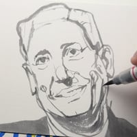 Image 3 of “The Strategist” — David Sacks Ink Portrait (6×9)