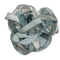 Image 2 of 1PC. MARINE OMBRE 42" hand dyed wrist wrap bracelet silk ribbon//Yoga wrist wrap bracelet ribbon