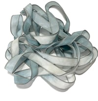 Image 4 of 1PC. MARINE OMBRE 42" hand dyed wrist wrap bracelet silk ribbon//Yoga wrist wrap bracelet ribbon