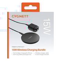 Image 1 of Cygnett 15W Wireless Charging Bundle + 20W Charger & Cable – Black