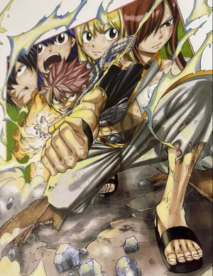 Image of Natsu SIGNED HIRO MASHIMA Fairy Tail Japan Exhibition ART PIECE