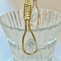 Image 3 of Seau à glaçons en verre rétro et anses dorées - seau à glace vintage 1960