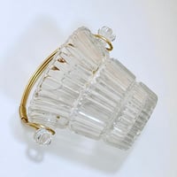 Image 9 of Seau à glaçons en verre rétro et anses dorées - seau à glace vintage 1960