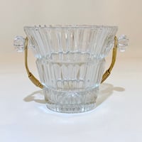 Image 5 of Seau à glaçons en verre rétro et anses dorées - seau à glace vintage 1960